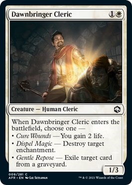 Dawnbringer Cleric (AFR) #9 Common (Lightly Played) Adventures in the Forgotten Realms Magic: The Gathering: 2021