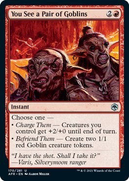 You See a Pair of Goblins (AFR) #170 Uncommon (Lightly Played) Adventures in the Forgotten Realms Magic: The Gathering: 2021