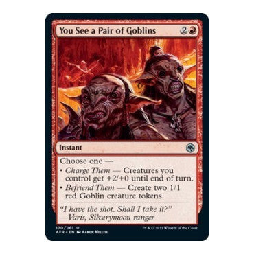 You See a Pair of Goblins (AFR) #170 Uncommon (Lightly Played) Adventures in the Forgotten Realms Magic: The Gathering: 2021