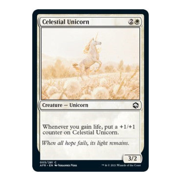 Celestial Unicorn (AFR) #5 Common Adventures in the Forgotten Realms Magic: The Gathering: 2021