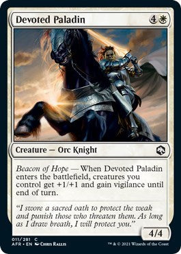 Devoted Paladin (AFR) #11 Common (Lightly Played) Adventures in the Forgotten Realms Magic: The Gathering: 2021