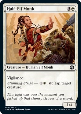 Half-Elf Monk (AFR) #19 Common (Lightly Played) Adventures in the Forgotten Realms Magic: The Gathering: 2021