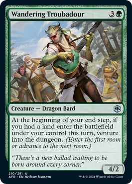 Wandering Troubadour (AFR) #210 Uncommon Adventures in the Forgotten Realms Magic: The Gathering: 2021