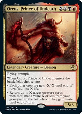 Orcus Prince of Undeath (AFR) #229 Rare (Damaged) Adventures in the Forgotten Realms Magic: 2021