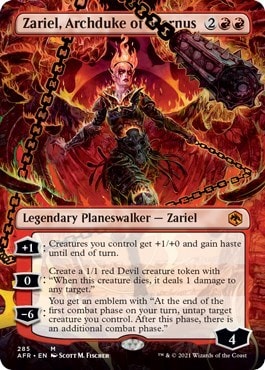 Zariel, Archduke of Avernus (Borderless) (AFR) #285 Mythic Rare (Lightly Played) Adventures in the Forgotten Realms Magic: The Gathering: 2021