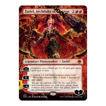 Zariel, Archduke of Avernus (Borderless) (AFR) #285 Mythic Rare (Lightly Played) Adventures in the Forgotten Realms Magic: The Gathering: 2021