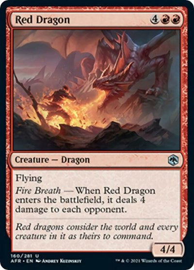 Red Dragon (AFR) #160 Uncommon (Lightly Played) Adventures in the Forgotten Realms Magic: The Gathering: 2021