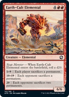 Earth Cult Elemental (AFR) #141 Common Adventures in the Forgotten Realms Magic: The Gathering: 2021