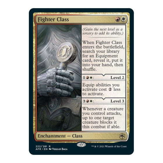 Fighter Class (AFR) #222 Rare (Foil Lightly Played) Adventures in the Forgotten Realms Magic: The Gathering: 2021