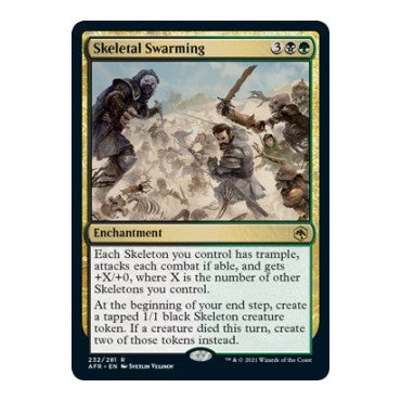 Skeletal Swarming (AFR) #232 Rare (Near Mint) Adventures in the Forgotten Realms Magic: The Gathering: 2021
