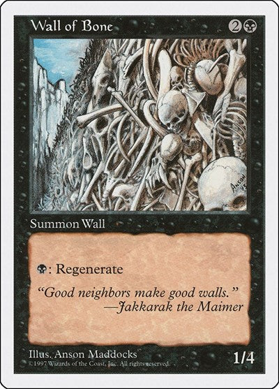 Wall of Bone (5ED) #203 Uncommon (Moderately Played) Fifth Edition Magic: The Gathering: 1997