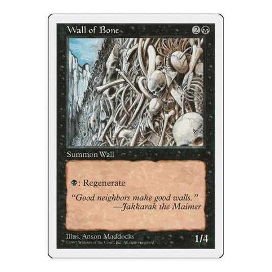Wall of Bone (5ED) #203 Uncommon (Moderately Played) Fifth Edition Magic: The Gathering: 1997