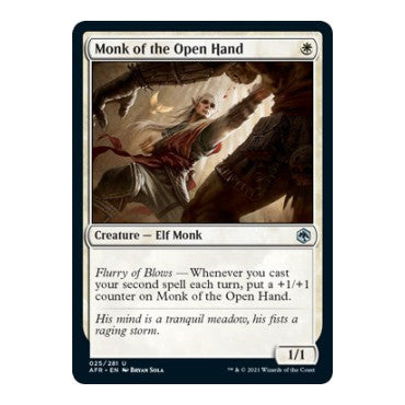 Monk of the Open Hand (AFR) #25 Uncommon Adventures in the Forgotten Realms Magic: The Gathering: 2021
