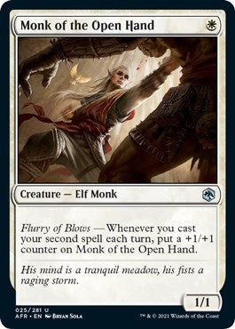 Monk of the Open Hand (AFR) #25 Uncommon (Lightly Played) Adventures in the Forgotten Realms Magic: 2021