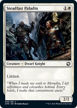 Steadfast Paladin (AFR) #38 Common (Lightly Played) Adventures in the Forgotten Realms Magic: The Gathering: 2021