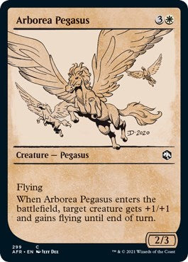 Arborea Pegasus Showcase (AFR) #299 Common (Moderately Played) Adventures in the Forgotten Realms Magic: The Gathering: 2021
