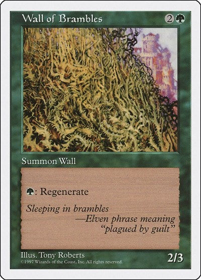Wall of Brambles (5ED) #338 Uncommon (Lightly Played) Fifth Edition Magic: The Gathering: 1997
