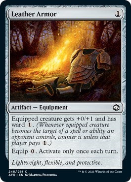 Leather Armor (AFR) #248 Common (Lightly Played) Adventures in the Forgotten Realms Magic: The Gathering: 2021