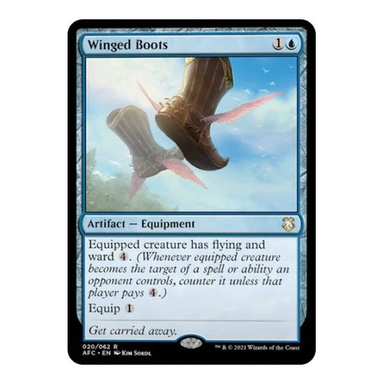 Winged Boots (AFC) #20 Rare (Lightly Played) Commander: Adventures in the Forgotten Realms Magic: The Gathering: 2021