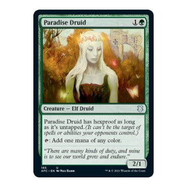 Paradise Druid (AFC) #165 Uncommon (Lightly Played) Commander: Adventures in the Forgotten Realms Magic: The Gathering: 2021
