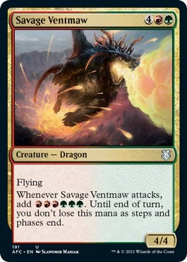 Savage Ventmaw (AFC) #191 Uncommon (Lightly Played) Commander: Adventures in the Forgotten Realms Magic: The Gathering: 2021