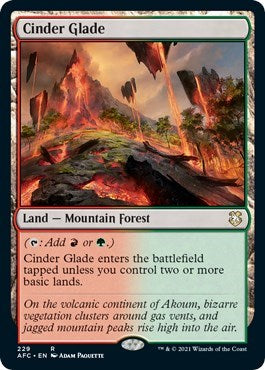 Cinder Glade (AFC) #229 Rare (Lightly Played) Commander: Adventures in the Forgotten Realms Magic: The Gathering: 2021