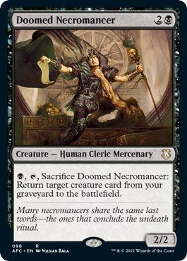 Doomed Necromancer (AFC) #98 Rare (Near Mint) Commander: Adventures in the Forgotten Realms Magic: The Gathering: 2021