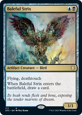 Baleful Strix (AFC) #177 Rare (Near Mint) Commander: Adventures in the Forgotten Realms Magic: The Gathering: 2021