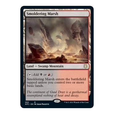 Smoldering Marsh (AFC) #262 Rare (Lightly Played) Commander: Adventures in the Forgotten Realms Magic: The Gathering: 2021