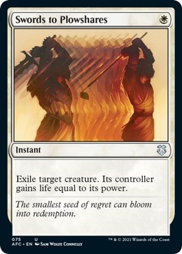 Swords to Plowshares (AFC) #75 Uncommon (Lightly Played) Commander: Adventures in the Forgotten Realms Magic: The Gathering: 2021