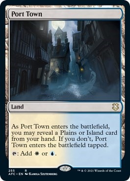 Port Town (AFC) #255 Rare (Lightly Played) Commander: Adventures in the Forgotten Realms Magic: The Gathering: 2021