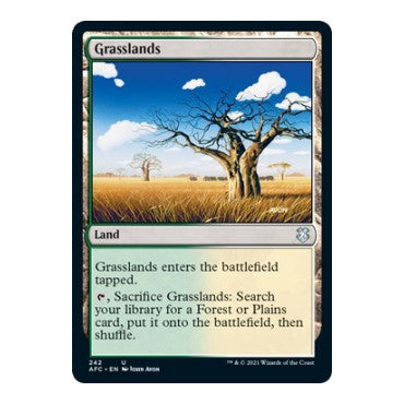 Grasslands (AFC) #242 Uncommon (Lightly Played) Commander: Adventures in the Forgotten Realms Magic: The Gathering: 2021
