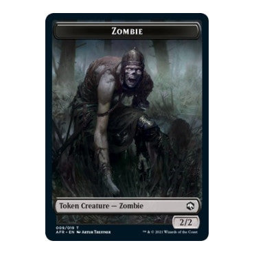 Zombie Token (AFR) #9 Token (Moderately Played) Adventures in the Forgotten Realms Magic: The Gathering: 2021