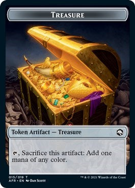 Treasure Token (AFR) #15 T (Lightly Played) Adventures in the Forgotten Realms Magic: The Gathering: 2021