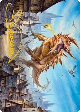 Tarrasque Art Card Gold Stamped Signature (ASAFR) #19 Special (Near Mint) Art Series: Adventures in the Forgotten Realms Magic: The Gathering: 2021