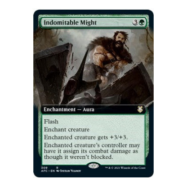 Indomitable Might Extended Art (AFC) #309 Rare (Near Mint) Commander: Adventures in the Forgotten Realms Magic: The Gathering: 2021
