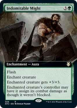 Indomitable Might Extended Art (AFC) #309 Rare (Near Mint) Commander: Adventures in the Forgotten Realms Magic: The Gathering: 2021