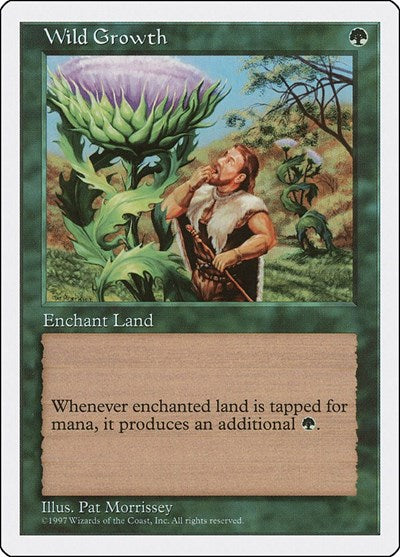 Wild Growth (5ED) #342 Common (Moderately Played) Fifth Edition Magic: The Gathering: 1997