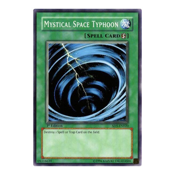 Mystical Space Typhoon (SD5) #SD5-EN020 Common (1st Edition Moderately Played) Structure Deck: Warrior's Triumph YuGiOh: 2005