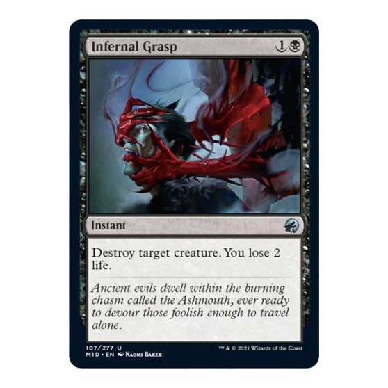 Infernal Grasp (MID) #107 Uncommon (Near Mint) Innistrad: Midnight Hunt Magic: The Gathering: 2021