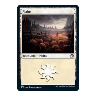 Plains 380 (MID) #380 Land (Foil Lightly Played) Innistrad: Midnight Hunt Magic: The Gathering: 2021