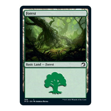 Forest 384 (MID) #384 Land (Foil Lightly Played) Innistrad: Midnight Hunt Magic: The Gathering: 2021