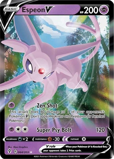 Espeon V (SWSH07) #064/203 Ultra Rare (Holofoil Near Mint) SWSH07: Evolving Skies Pokemon: 2021