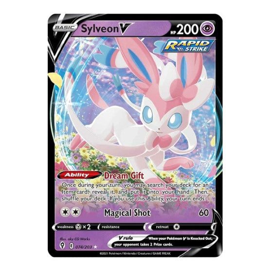 Sylveon V (SWSH07) #074/203 Ultra Rare (Holofoil Near Mint) SWSH07: Evolving Skies Pokemon: 2021