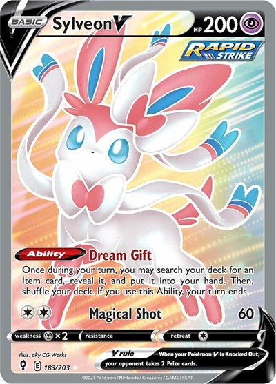 Sylveon V Full Art (SWSH07) #183/203 Ultra Rare (Holofoil Near Mint) SWSH07: Evolving Skies Pokemon: 2021