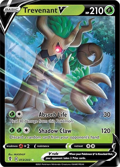 Trevenant V (SWSH07) #013/203 Ultra Rare (Holofoil Near Mint) SWSH07: Evolving Skies Pokemon: 2021