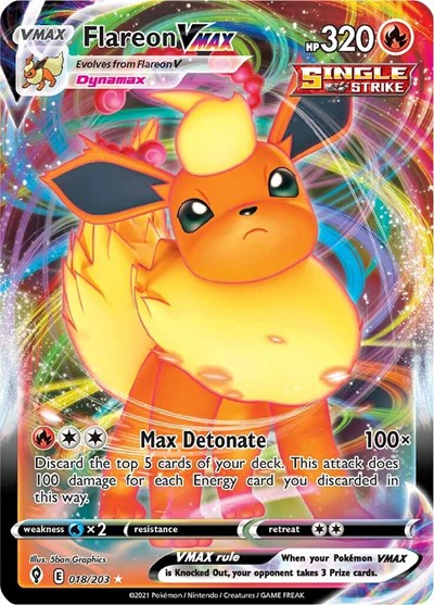 Flareon VMAX (SWSH07) #018/203 Ultra Rare (Holofoil Near Mint) SWSH07: Evolving Skies Pokemon: 2021