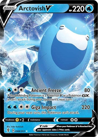 Arctovish V (SWSH07) #048/203 Ultra Rare (Holofoil Near Mint) SWSH07: Evolving Skies Pokemon: 2021
