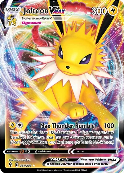 Jolteon VMAX (SWSH07) #051/203 Ultra Rare SWSH07: Evolving Skies Pokemon: 2021