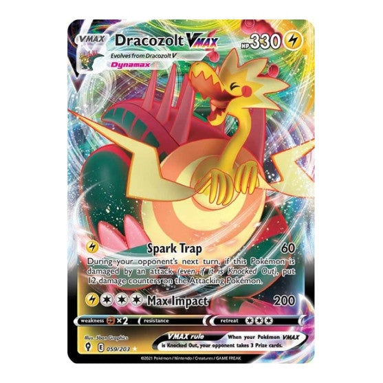 Dracozolt VMAX (SWSH07) #059/203 Ultra Rare (Holofoil Lightly Played) SWSH07: Evolving Skies Pokemon: 2021